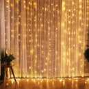 Cortina de Led com 300 Luzes e 8 Modos para Natal