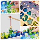Tabuleiro Montessori de Pesca Magnética – Brinquedo Educativo com Números, Formas e Cores