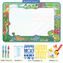 Tapete Mágico de Desenho com Água 100x80cm – Canetas Reutilizáveis e Moldes Educativos Montessori
