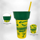 Copo Porta Lanche HEXA Kit 6 pçs COPA de Mundo Snack Cine BRASIL Lembrancinha