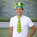 Kit Copa Do Mundo Brasil Futebol Chapéu + Gravatas Do Brasil em EVA