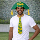 Kit Copa Do Mundo Brasil Futebol Chapéu + Gravatas Do Brasil em EVA