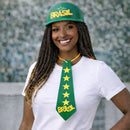 Kit Copa Do Mundo Brasil Futebol Chapéu + Gravatas Do Brasil em EVA