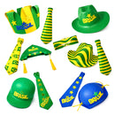 Kit Copa Do Mundo Brasil Futebol Chapéu + Gravatas Do Brasil em EVA