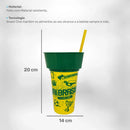 Copo Porta Lanche HEXA Kit 6 pçs COPA de Mundo Snack Cine BRASIL Lembrancinha