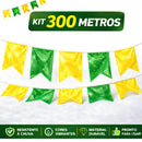 Bandeirinhas Verde e Amarela Copa do Mundo Brasil/Kit 100 a 500 Metros Resistente à Chuva PLÁSTICO Decoração/ Bandeirola