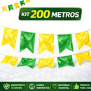 Bandeirinhas Verde e Amarela Copa do Mundo Brasil/Kit 100 a 500 Metros Resistente à Chuva PLÁSTICO Decoração/ Bandeirola