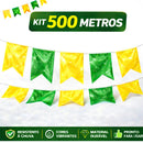 Bandeirinhas Verde e Amarela Copa do Mundo Brasil/Kit 100 a 500 Metros Resistente à Chuva PLÁSTICO Decoração/ Bandeirola