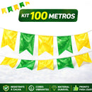 Bandeirinhas Verde e Amarela Copa do Mundo Brasil/Kit 100 a 500 Metros Resistente à Chuva PLÁSTICO Decoração/ Bandeirola